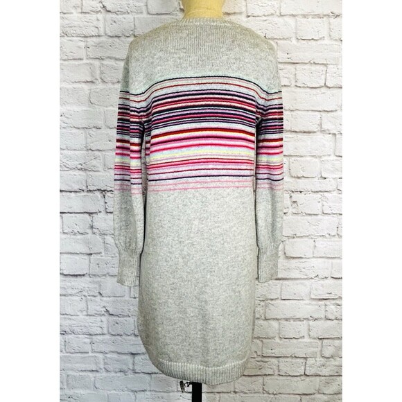 Gap Womens Sweater Dress Wool Blend Rainbow Stripe Multicolor Midi Petite MEDIUM - Picture 3 of 9